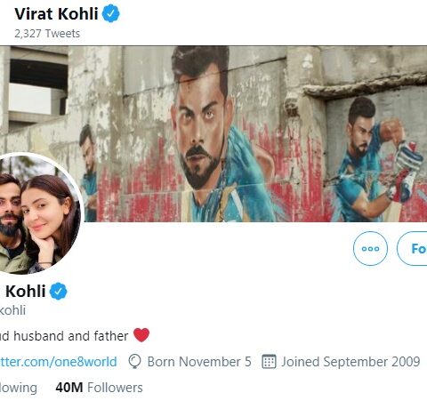 Virat Kohli changed his Twitter Bio